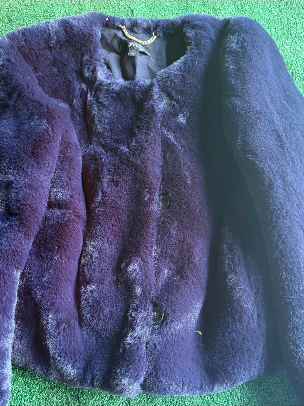 J. Crew Plush Faux Fur Jacket in Deep Purple